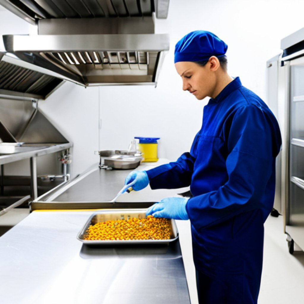 식품위생사 자격증 교재 추천 - **Food Safety Inspection:** "A professional environmental health specialist, fully clothed in approp...