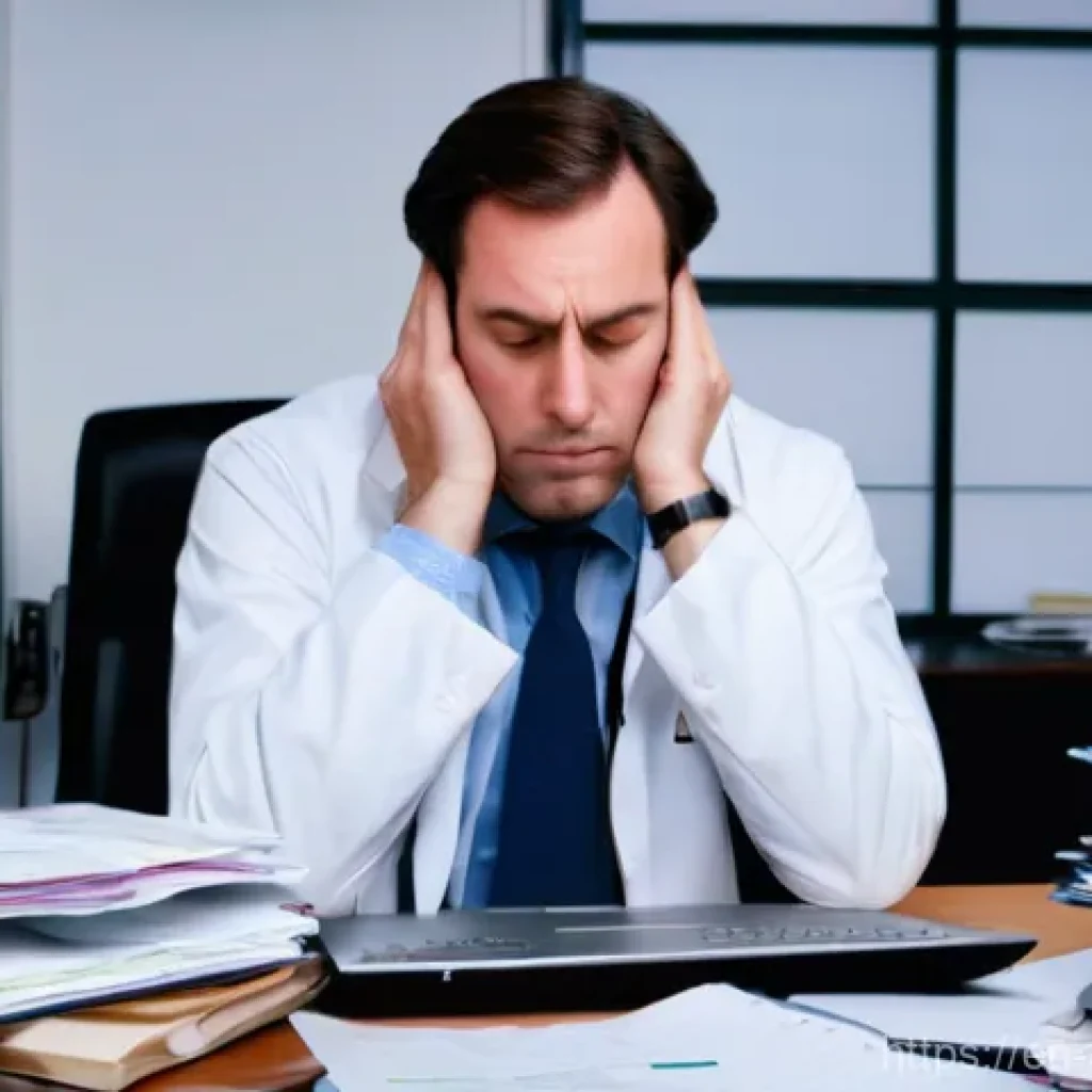 식품위생사로서의 일과 삶의 균형 - **Prompt:** A food safety professional in their late 30s, looking utterly exhausted and overwhelmed,...